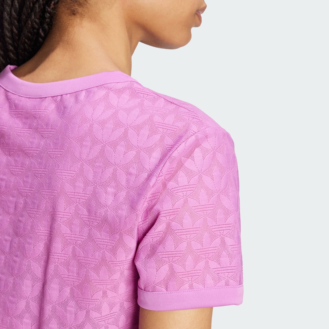 Adidas Fashion Monogram Lace Cropped T-shirt