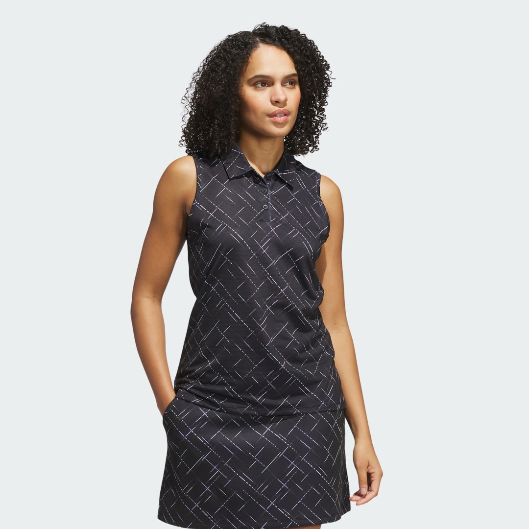 Ultimate365 Printed Sleeveless Polo Shirt