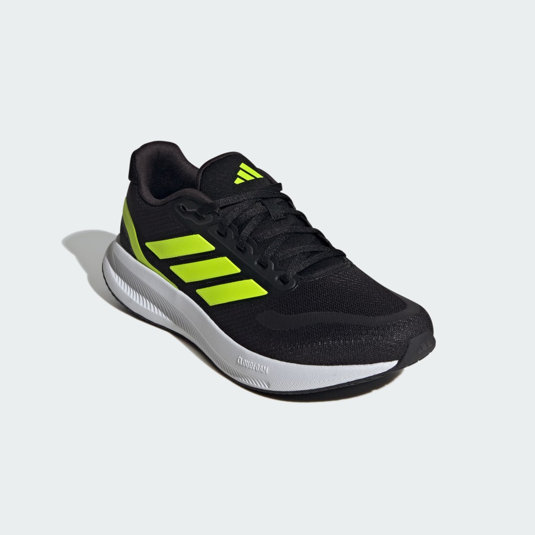 

adidas Tenis de Running Runfalcon 5 Hombre, Negro/lucid lemon/blanco