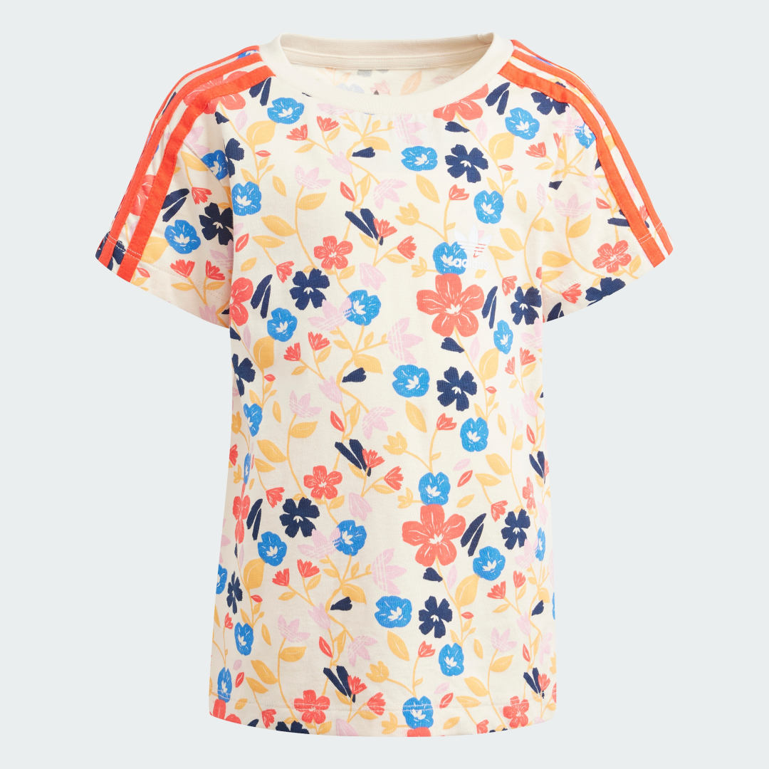 Adidas Floral Cycling Short en T-shirt Setje
