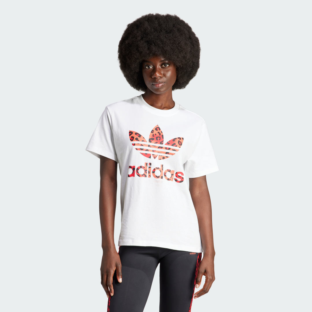 Image of T-shirt adidas Originals Leopard Luxe Trefoil