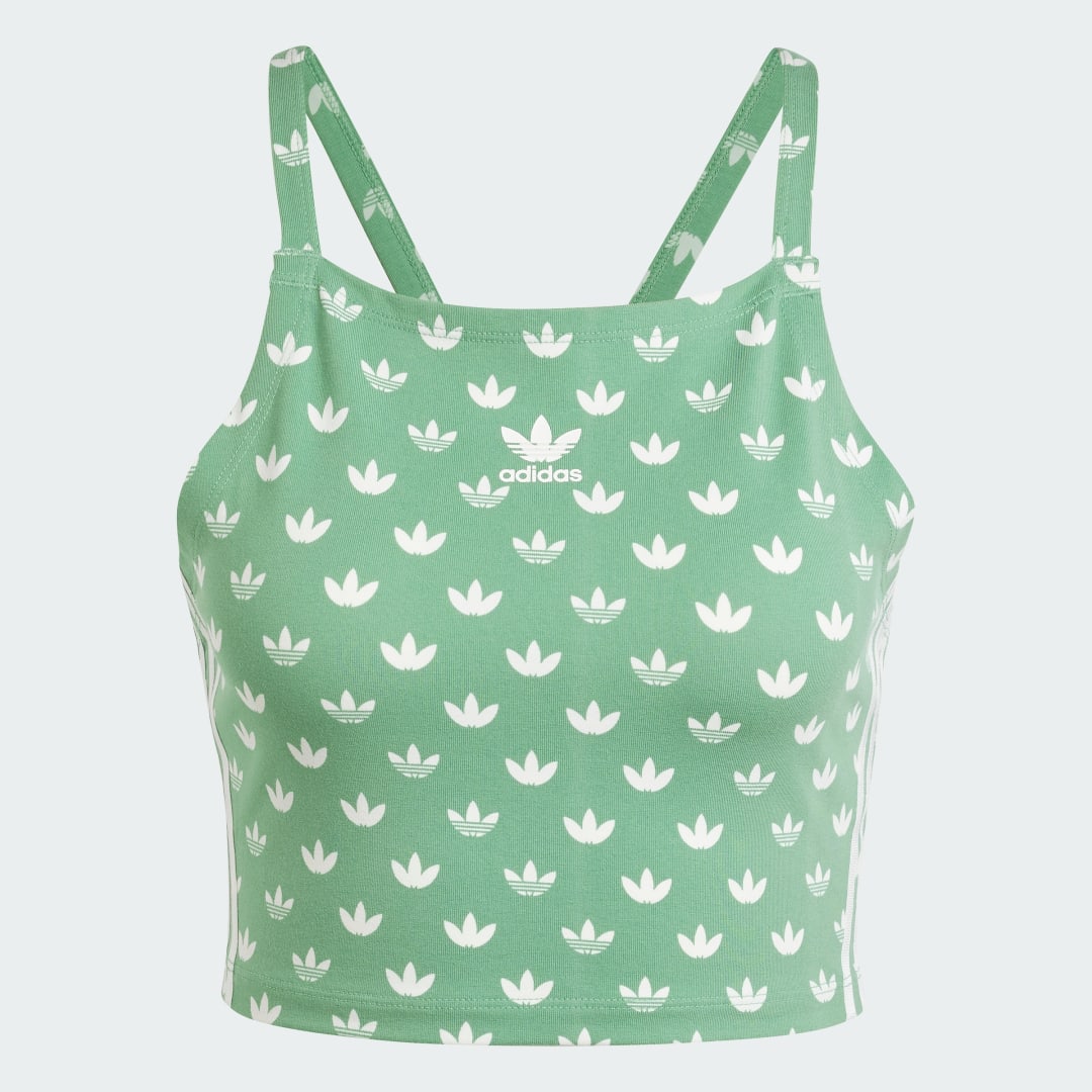 

adidas Camiseta Corta Monogram 3 Rayas Mujer, Verde