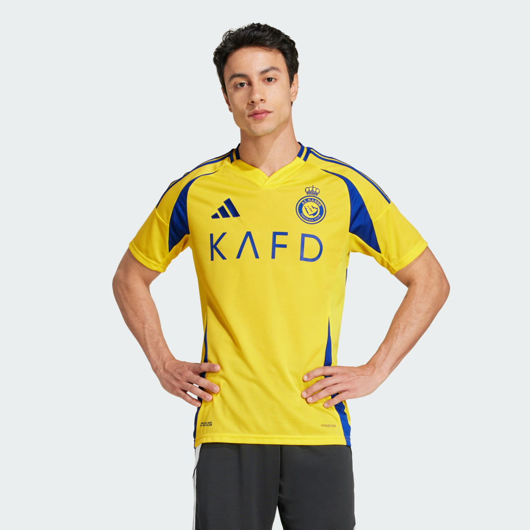 Adidas Al Nassr FC 2024 25 Ronaldo #7 Home Shirt Impact Yellow Royal Blue- Heren Impact Yellow Royal Blue