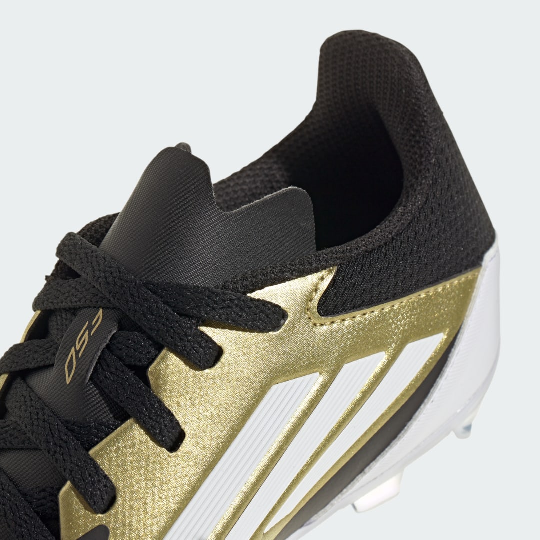 

adidas Calzado de Fútbol F50 League Messi Firm/multiterreno Kids Niño, Oro gris/blanco/negro