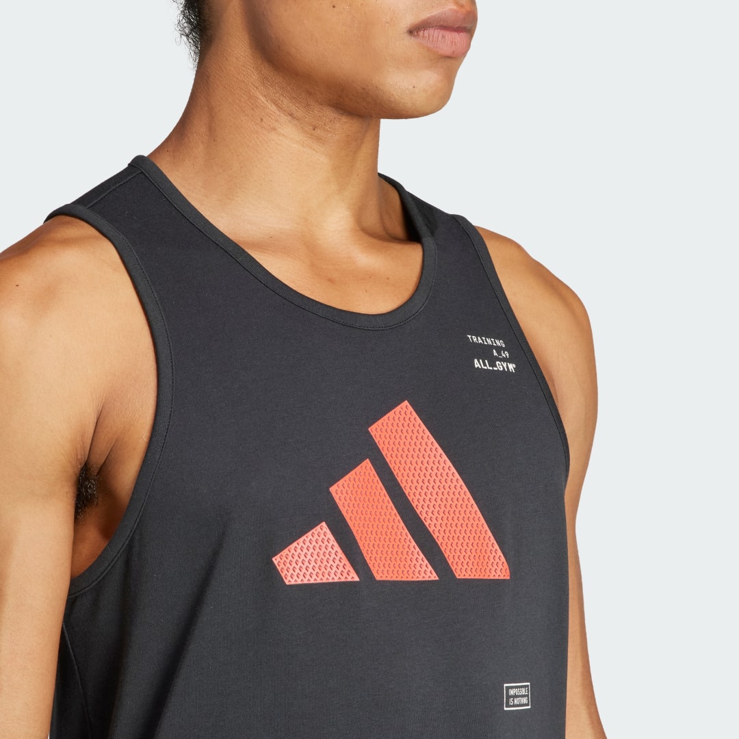 

adidas Playera sin Mangas Estampada All-gym Category Hombre, Negro
