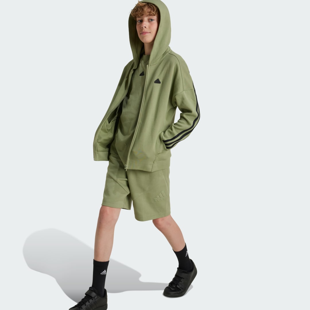 Adidas Future Icons 3-Stripes Ritsjack met Capuchon