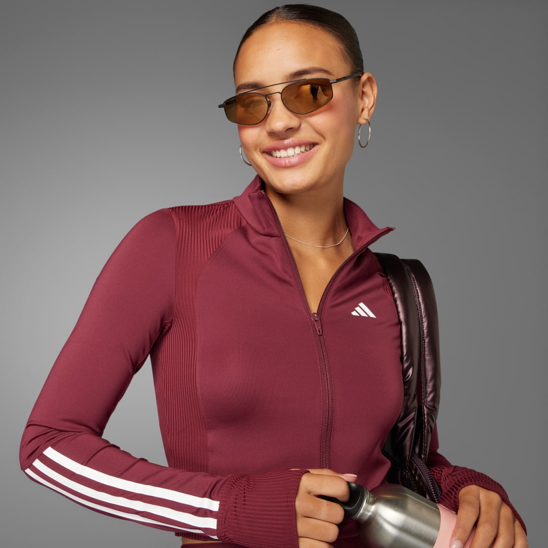 Adidas Hyperglam Ribbed Cover-Up met Ritssluiting