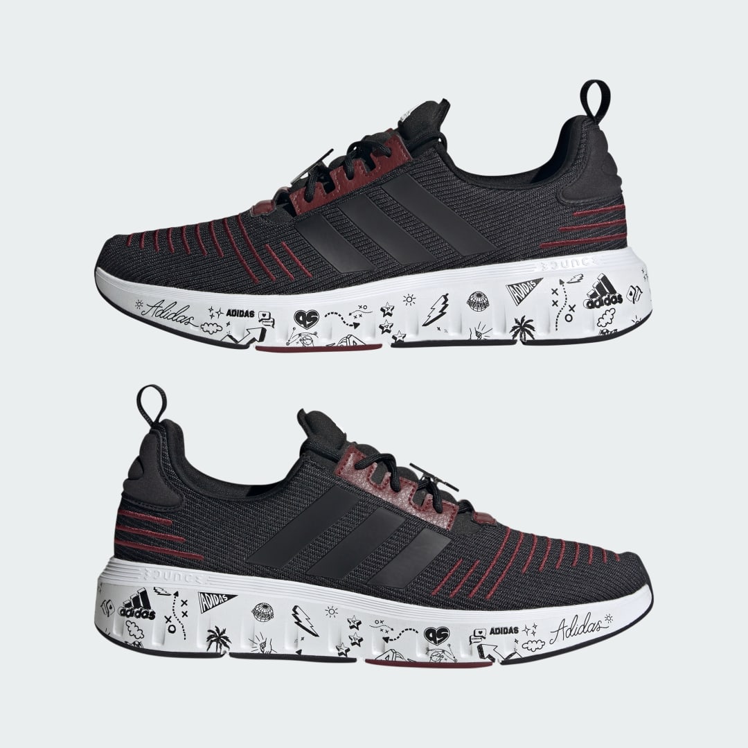 

adidas Tenis Swift Run 23 Unisex, Negro/negro/shadow rojo