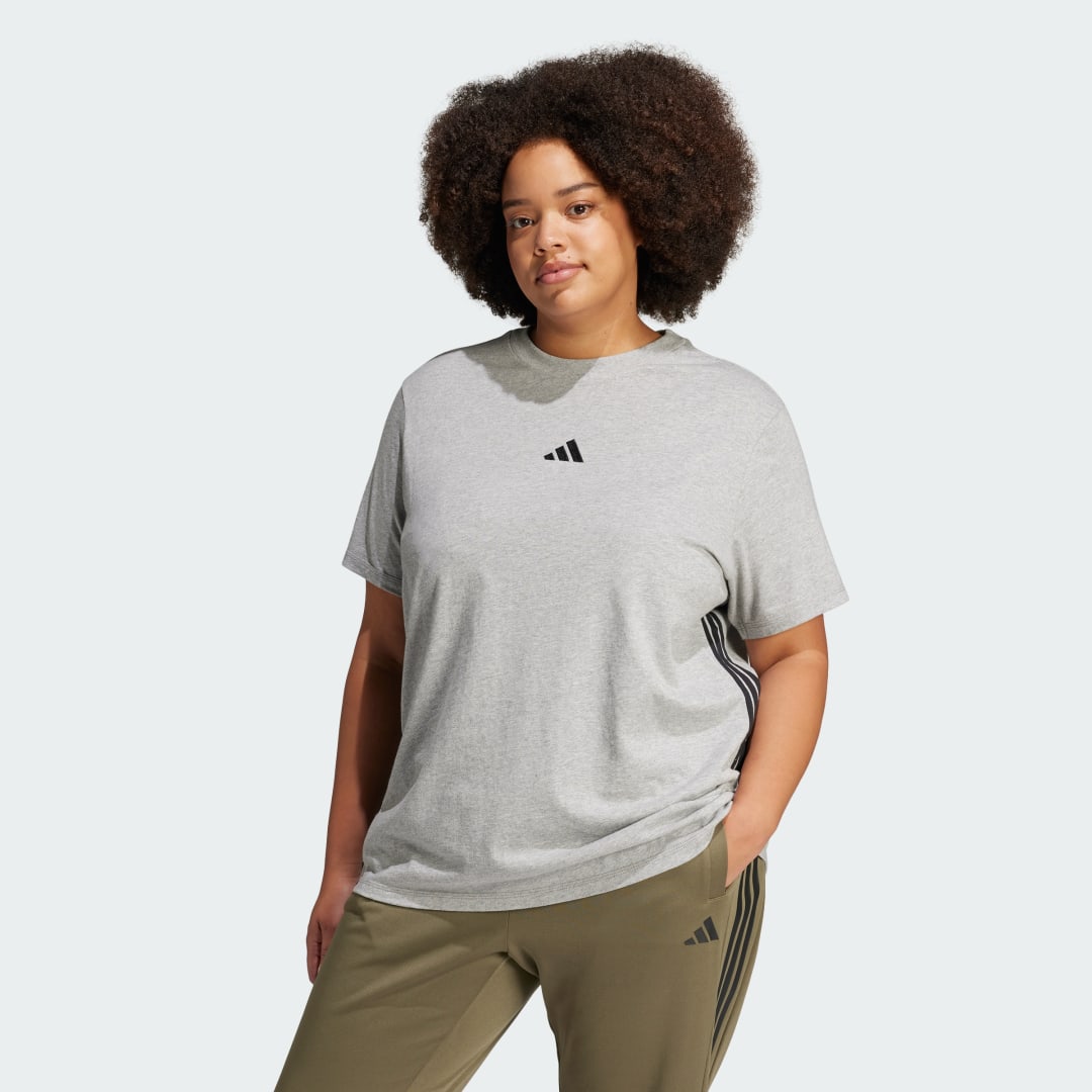 Image of T-shirt Essentials 3-Stripes Cotton (Curvy) cod002