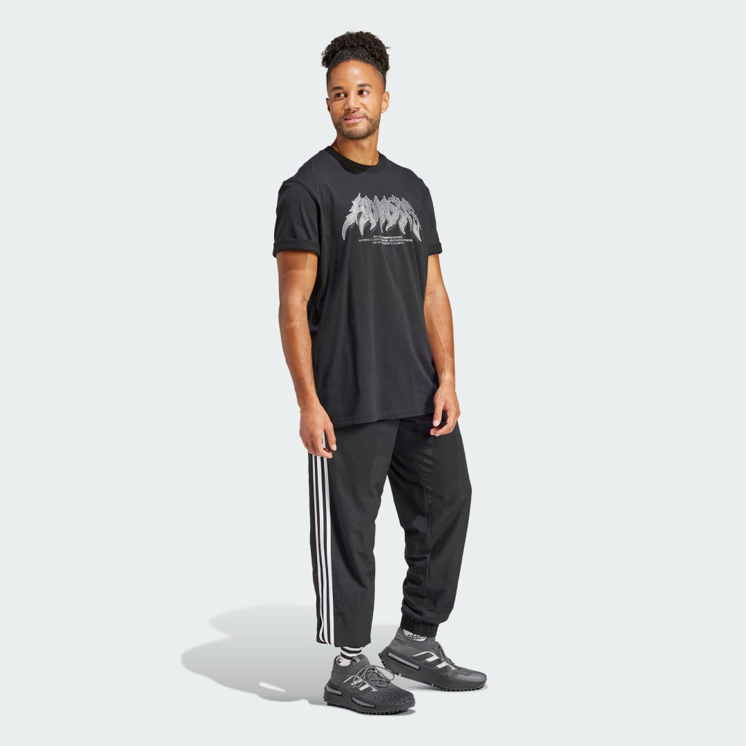 

adidas Playera Flames Concert Hombre, Negro