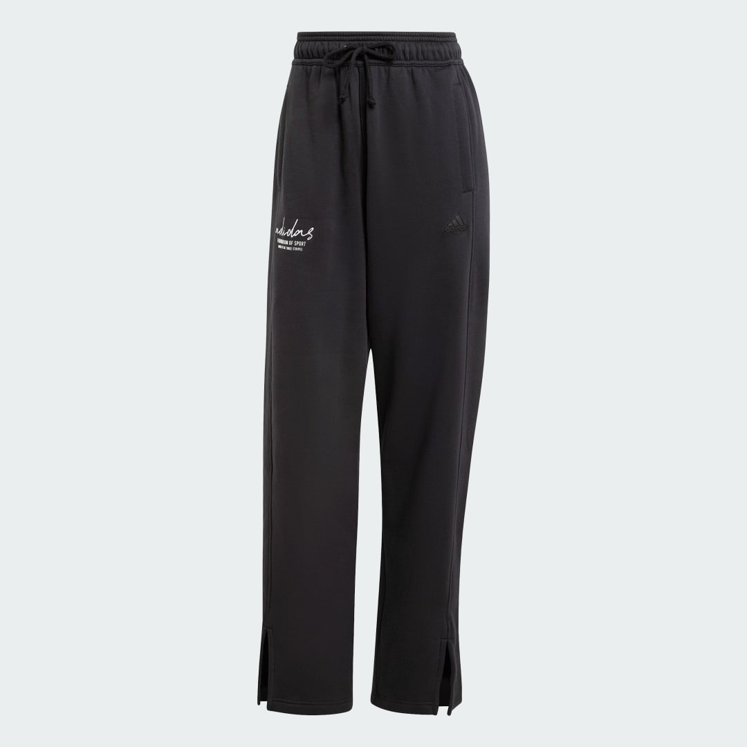 Adidas Signature Graphic Embroidery Fleece Straight Leg Broek