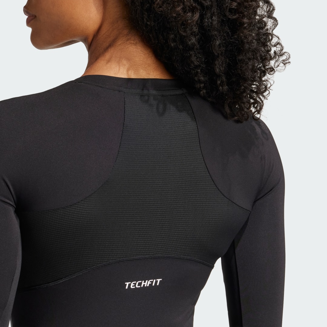

adidas Playera de Entrenamiento Techfit Manga Larga Mujer, Negro