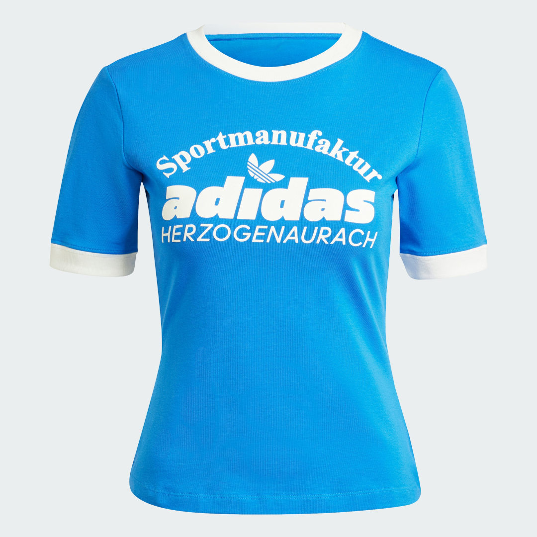 

adidas Camiseta Retro Estampada Mujer, Azul