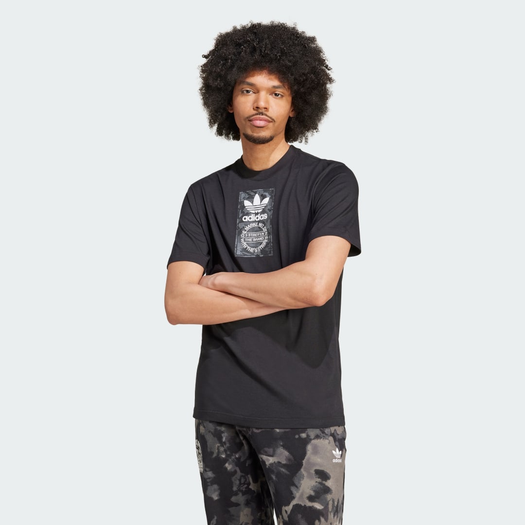 Adidas Camo Label T-shirt Zwart- Heren Zwart