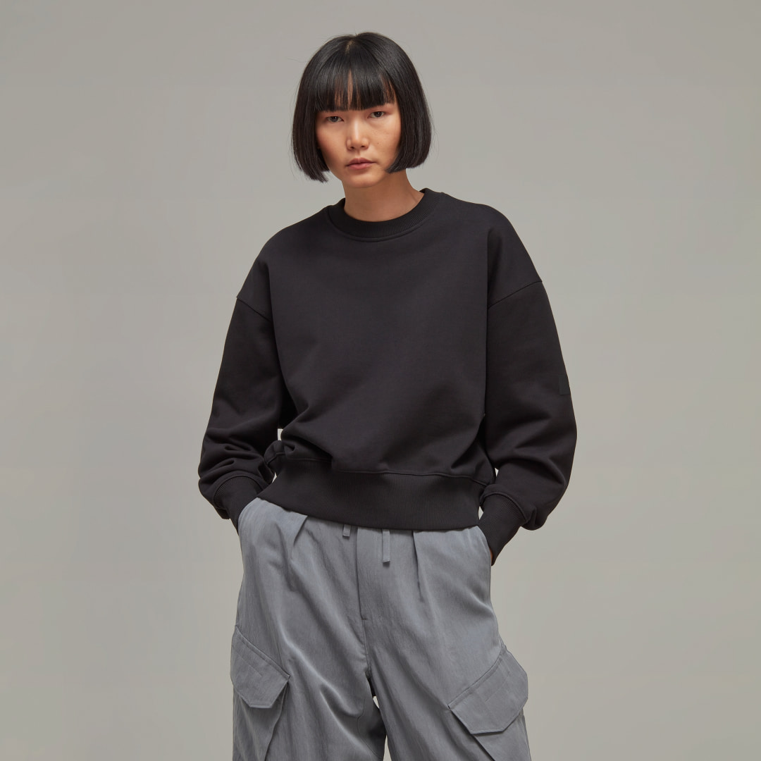 

adidas Sudadera Cuello Redondo Organic Cotton Terry Boxy Y-3 Mujer, Negro