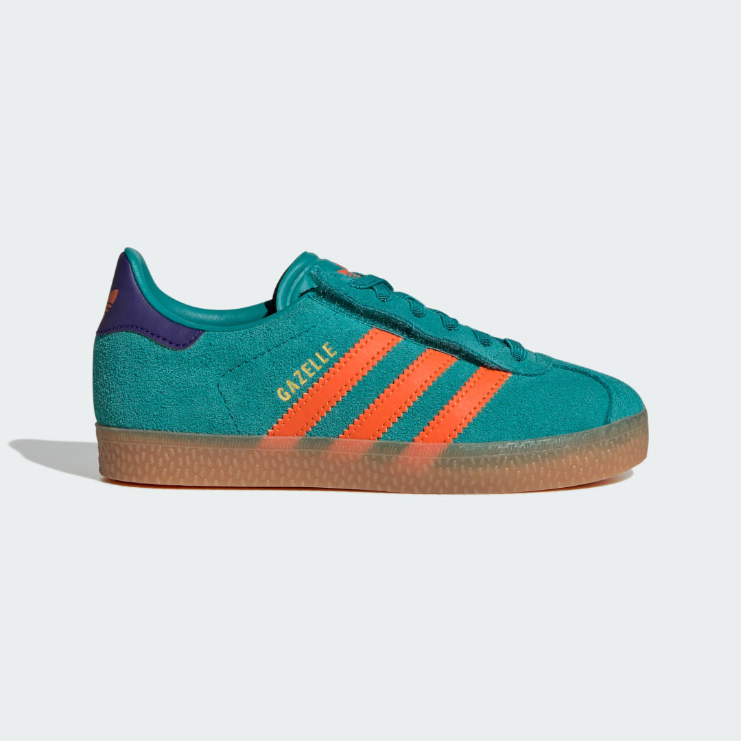 Adidas Gazelle Comfort Closure Met Elastische Veters Kids Pure Teal / Impact Orange / Collegiate Purple
