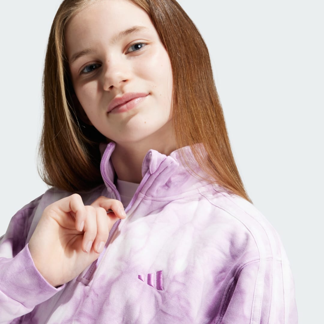 Adidas ALL SZN Tie-Dye Sweatshirt met Halflange Rits Kids