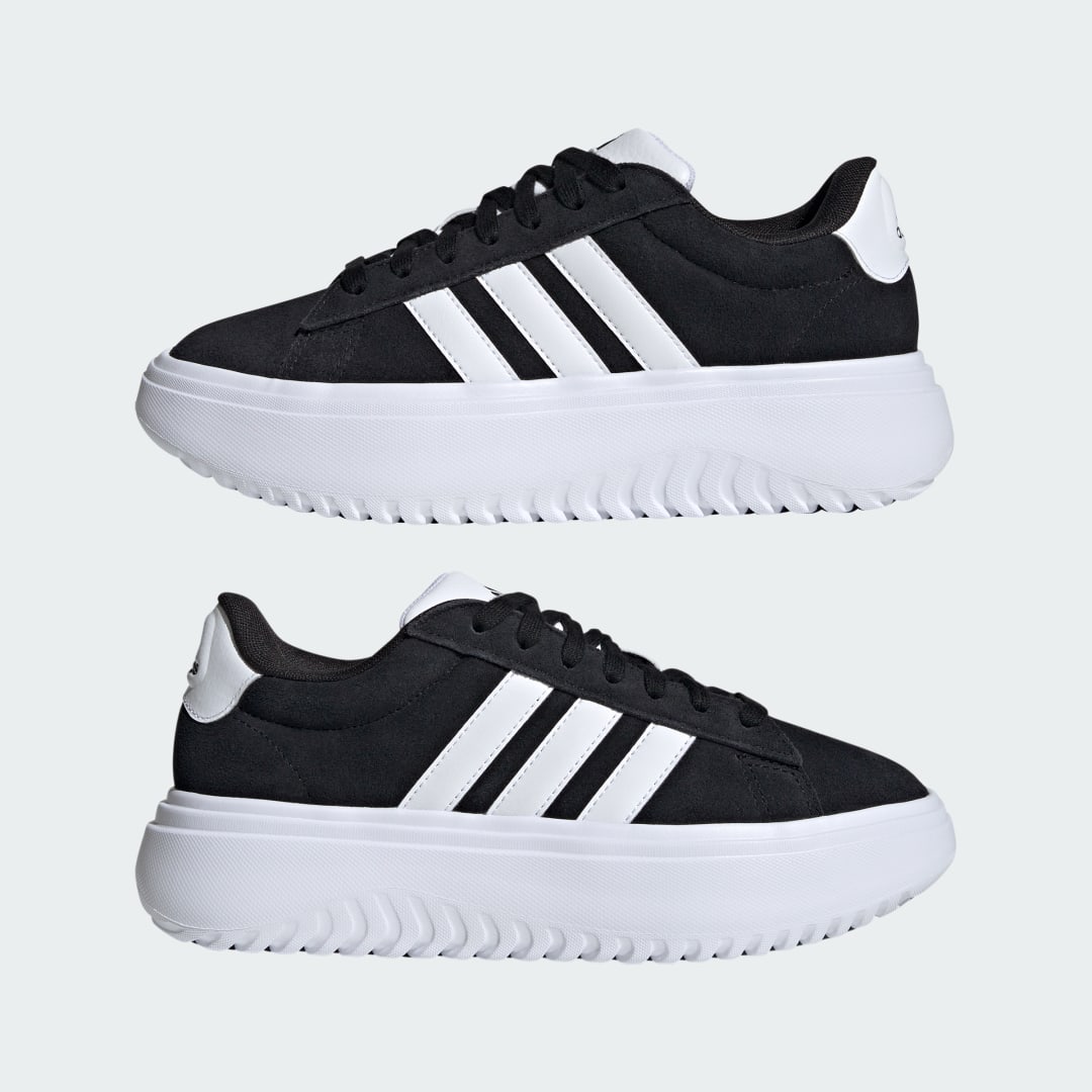 

adidas Tenis Adidas Grand Court Platforma Mujer, Negro/blanco/negro
