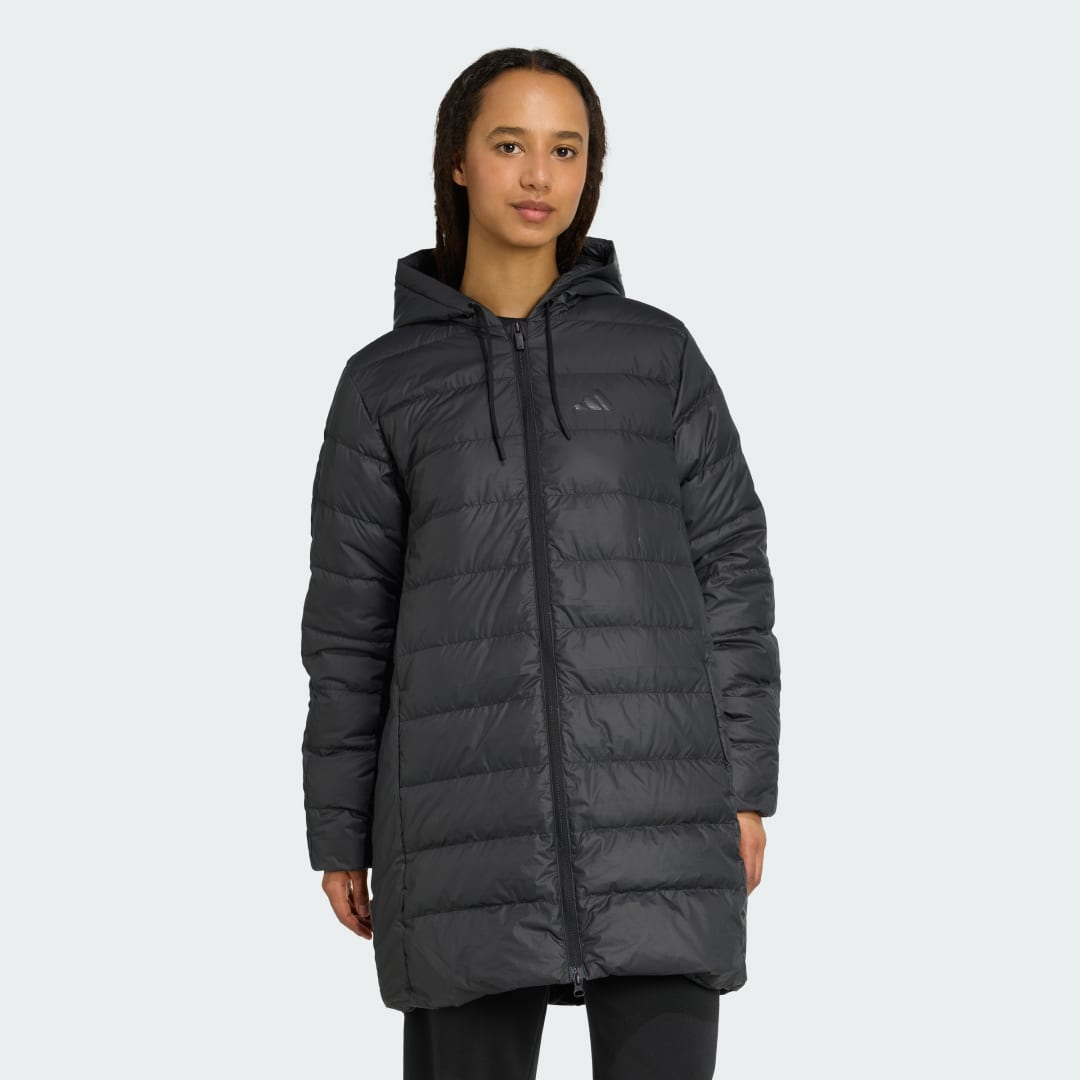 Adidas Essentials CLIMAWARM 3-Stripes Light Down Parka met Capuchon