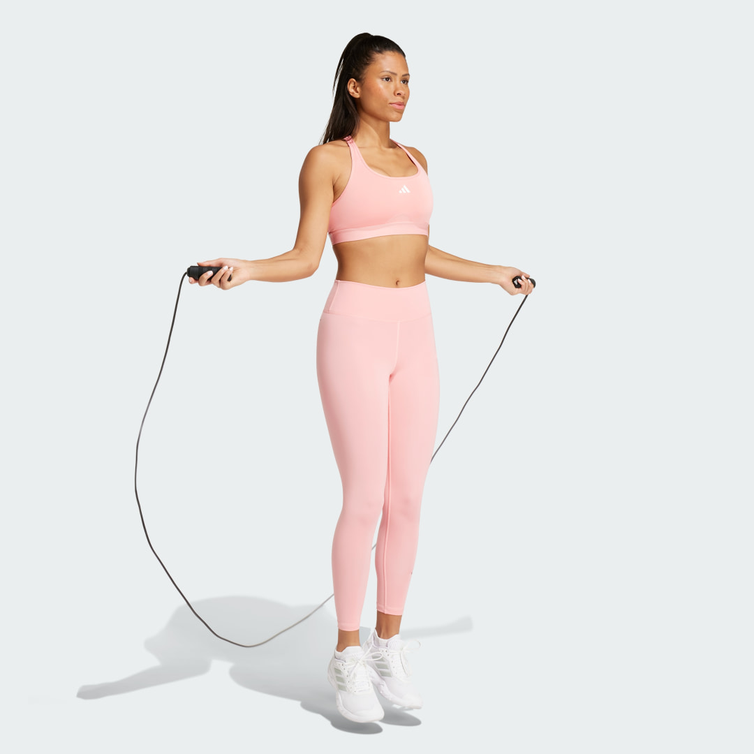 

adidas Top Deportivo Powerreact Training Soporte Medio Mujer, Semi rosa spark
