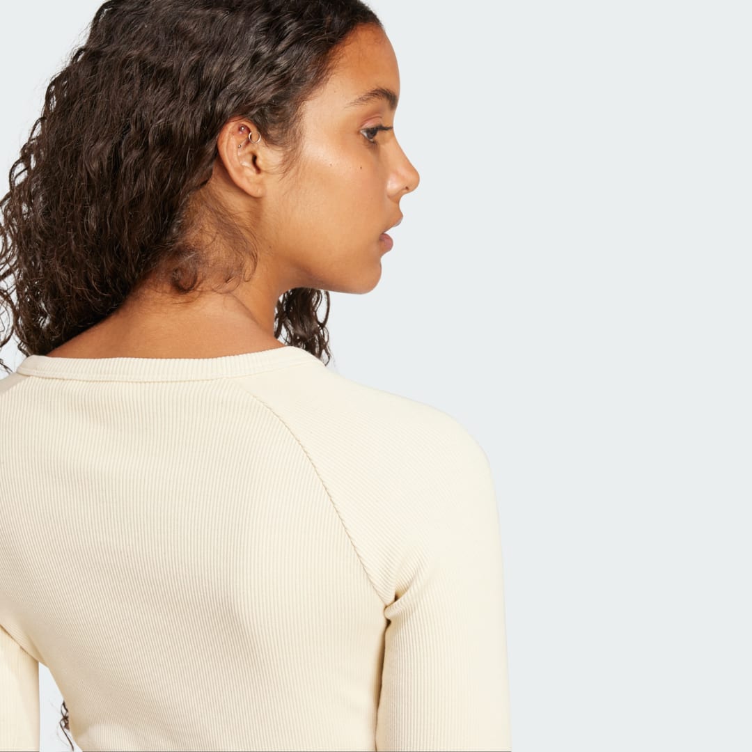 Adidas Ribbed Croptop met Lange Mouwen