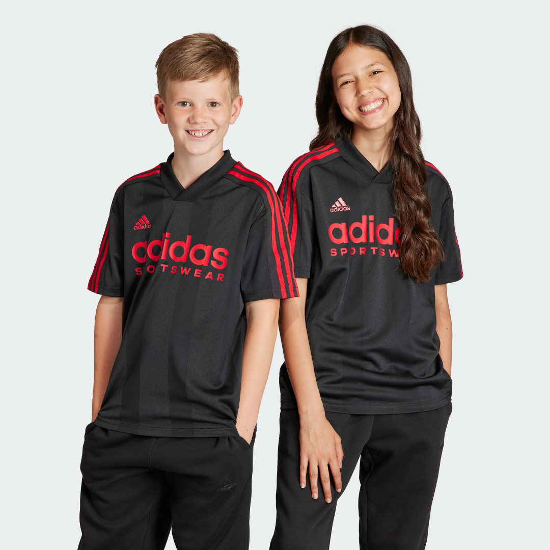 

adidas Playera Tiro Niños, Negro/negro/better scarlet
