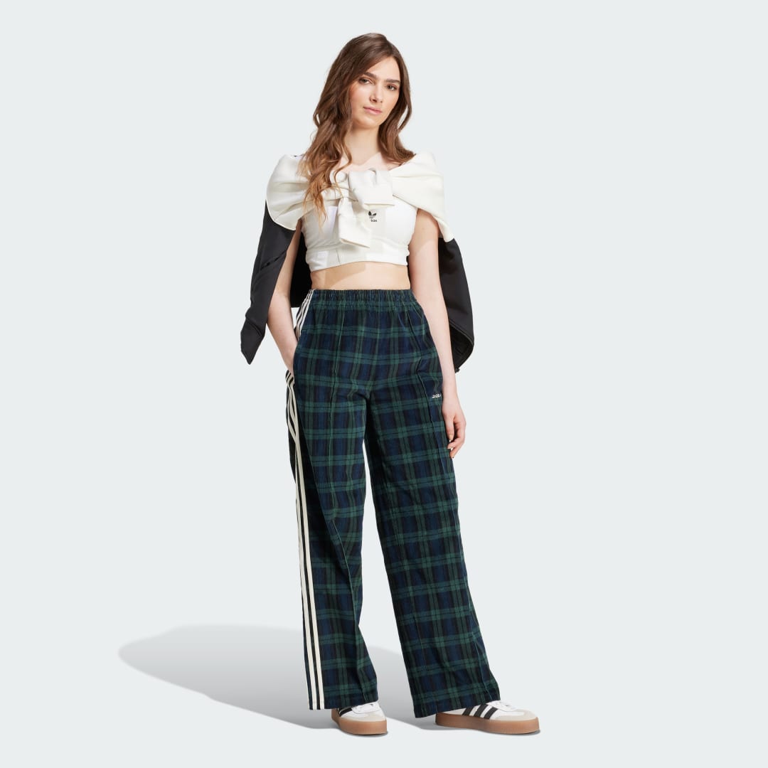 Adidas Corduroy Tartan Wide Leg Broek