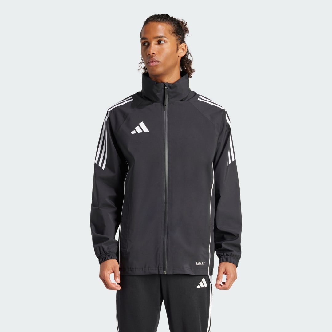 

adidas Chamarra Para Lluvia Tiro 24 Hombre, Negro/blanco