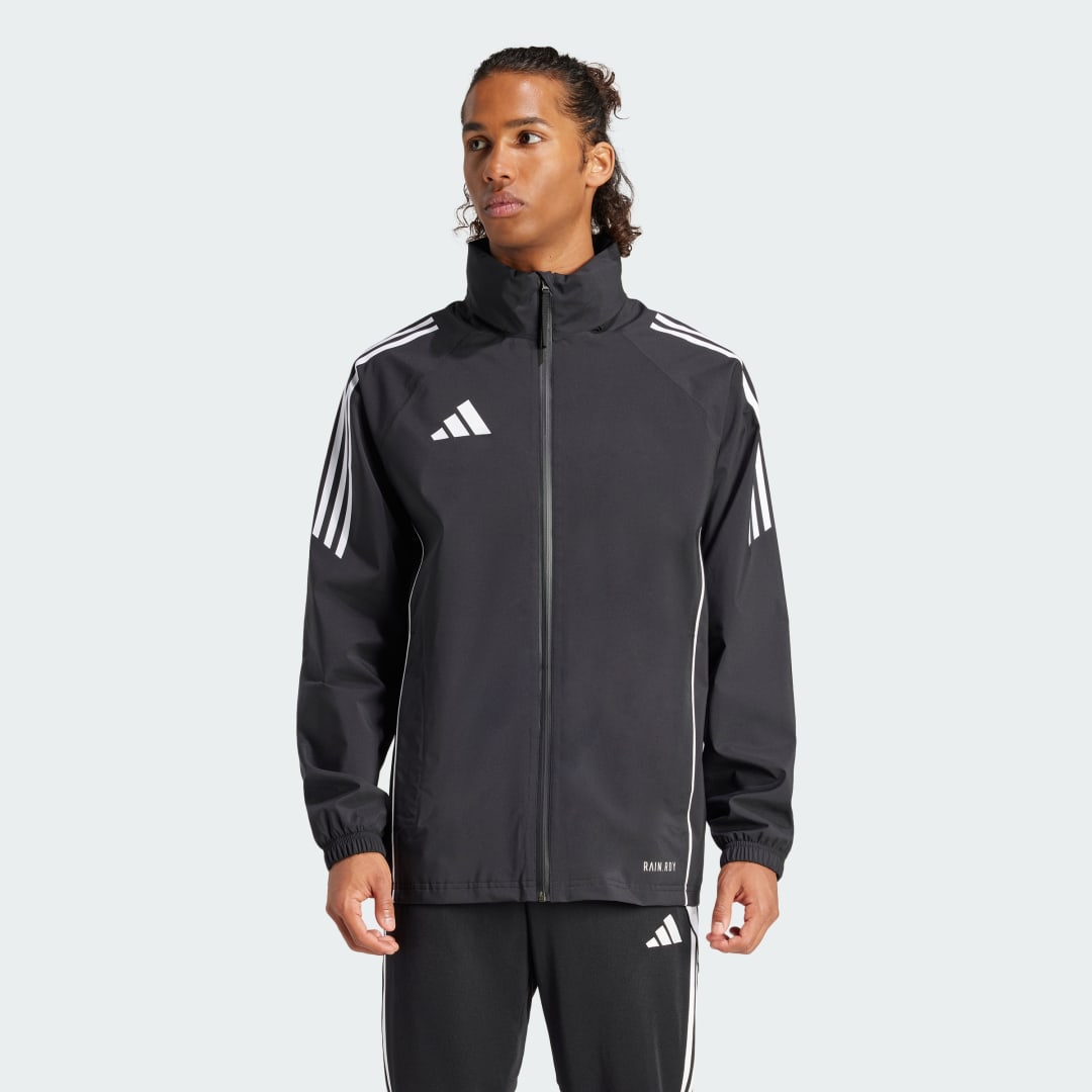 Image of adidas Tiro 24 Rain Jacket Black XSTP - Men Soccer Jackets