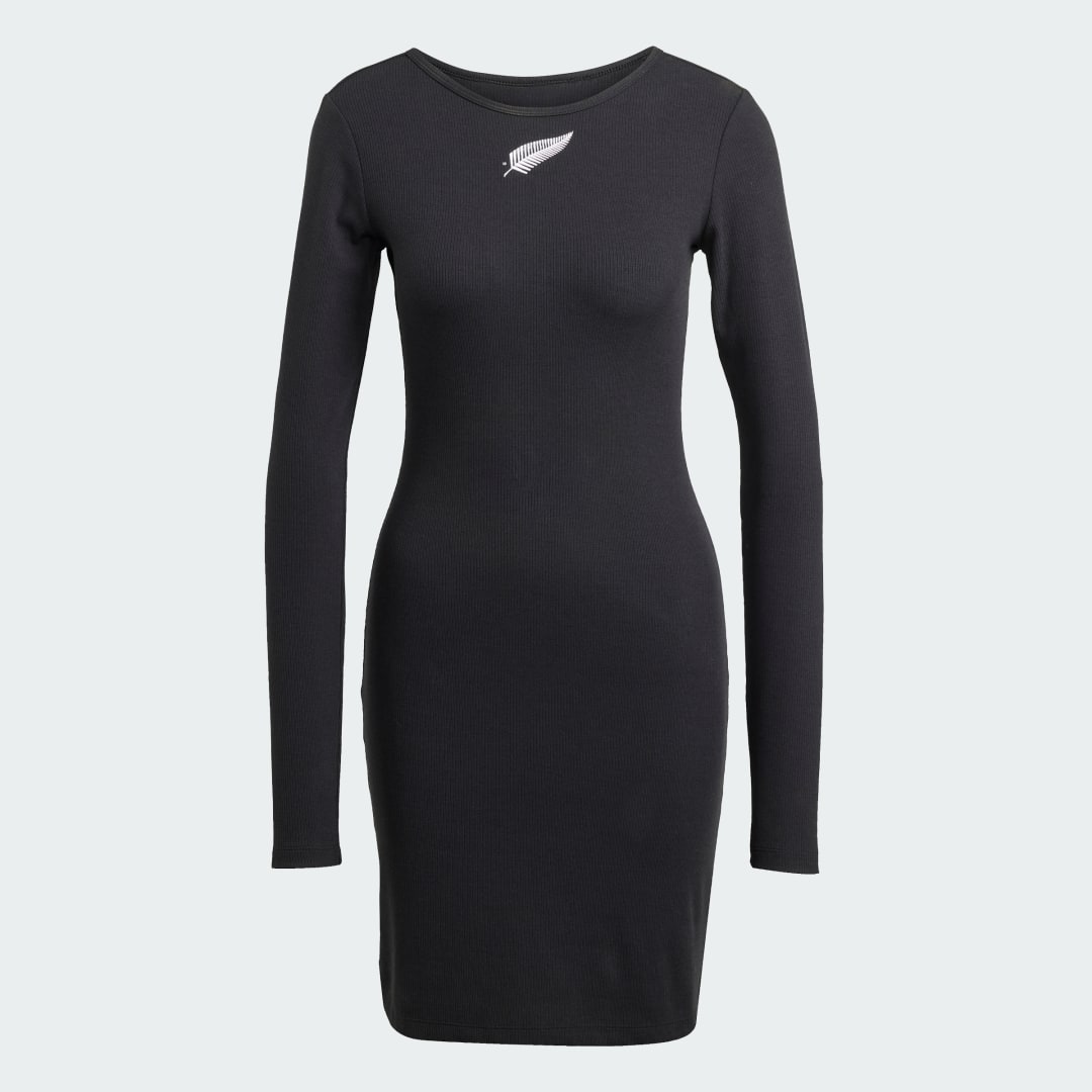 Adidas Black Ferns Essentials Rib Jurk met Lange Mouwen