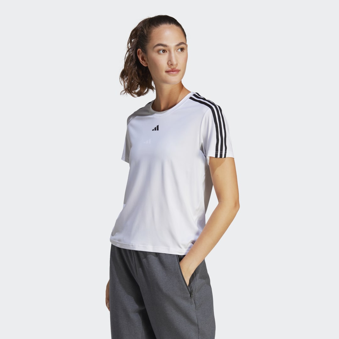Image of adidas AEROREADY Train Essentials 3-Stripes Tee White M - Women Training Shirts