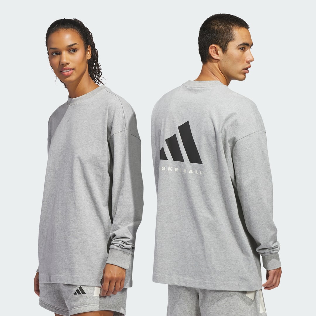T shirt manches longues adidas Basketball Non genré - vue 2
