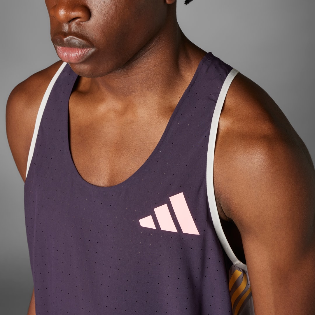 

adidas Promo Singlet Hombre, Aurora negro/preloved fig