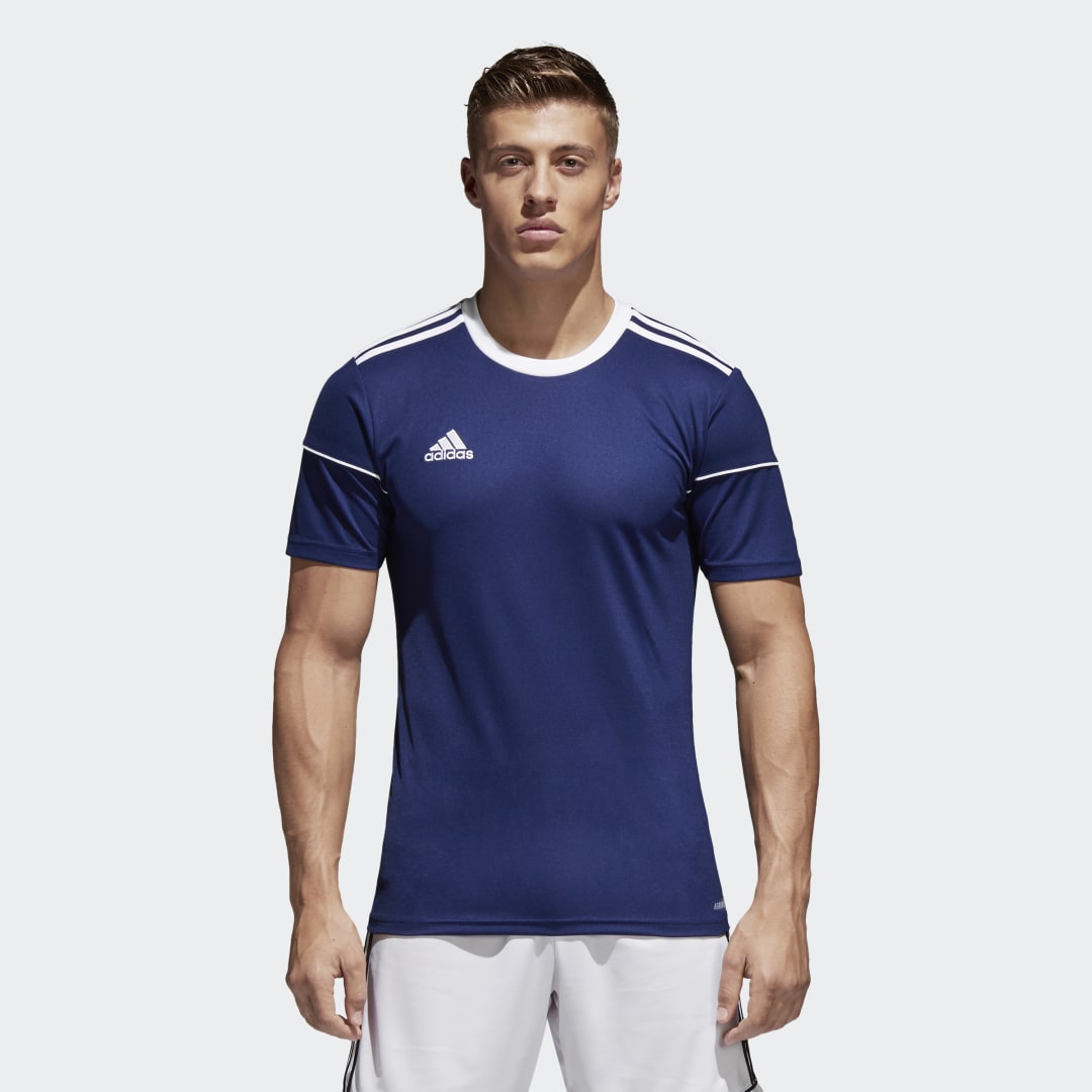 adidas Junior Squadra 17 SS Jersey Dark BlueWhite BJ9171 FOOTY.COM