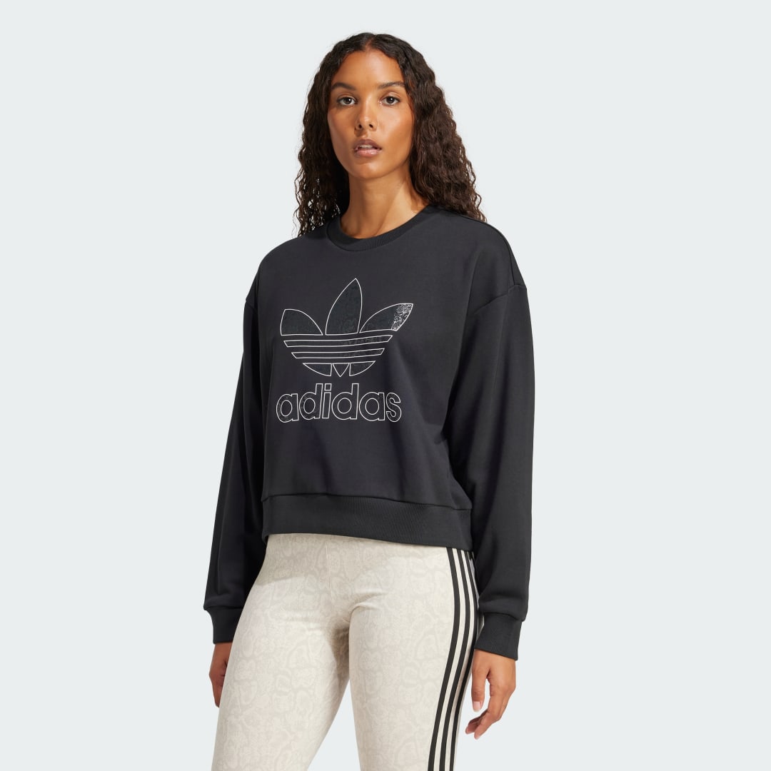 Adidas Originals Snake Infill Crew Sweatshirt Black- Dames Black
