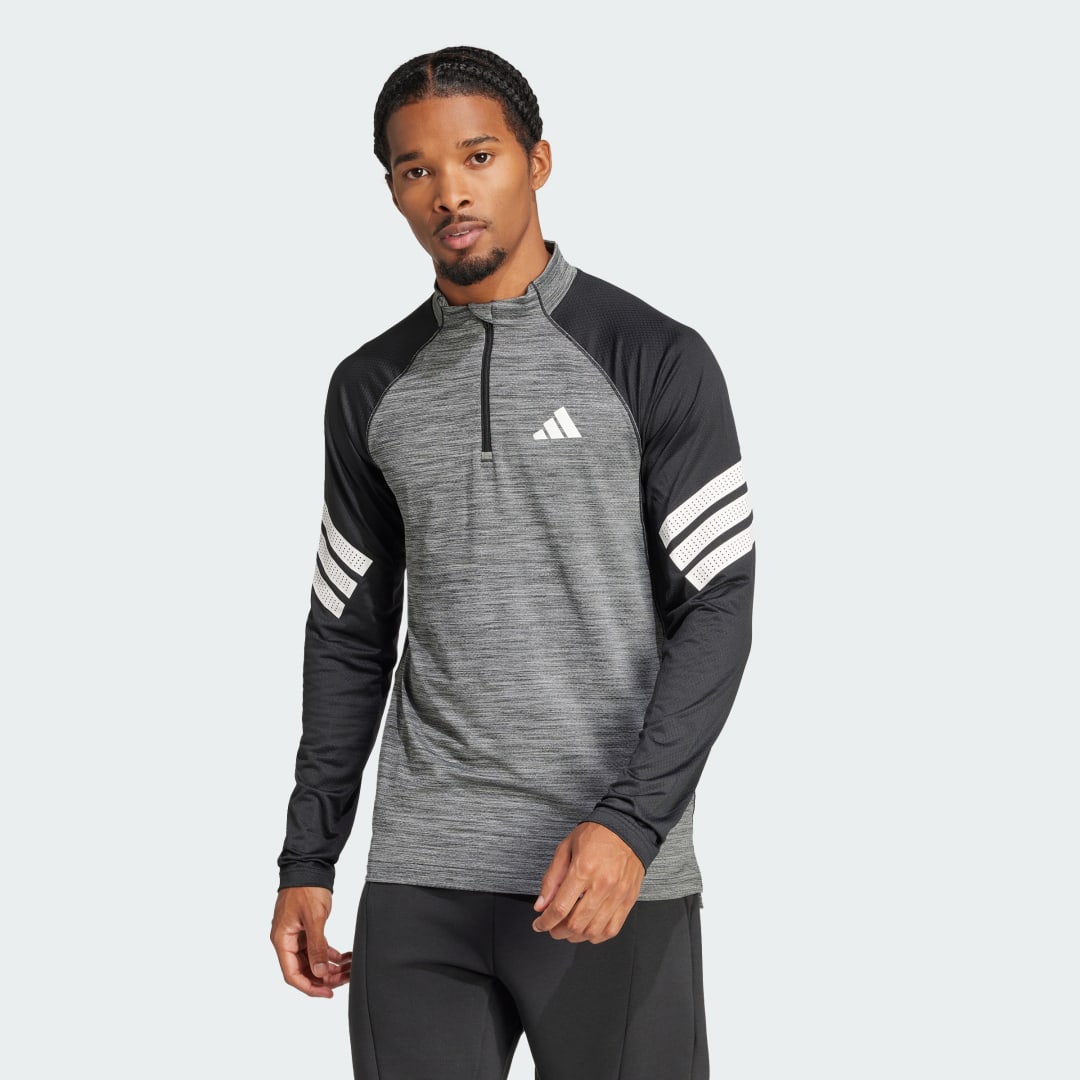 Adidas Icon 3-Stripes T-shirt met Korte Rits