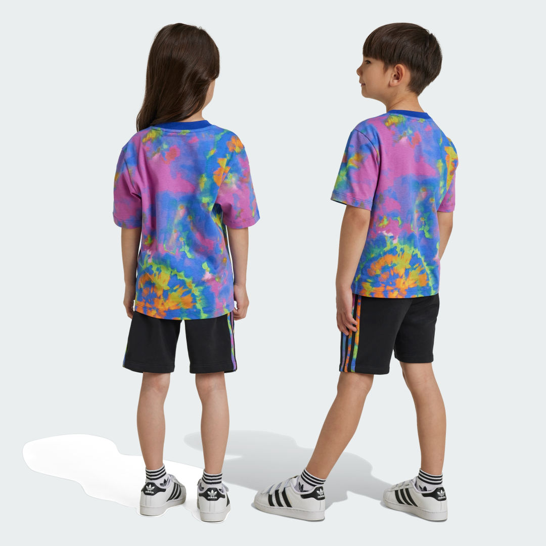 

adidas Conjunto Shorts y Playera Tie-dyed Niños, Negro/multicolor