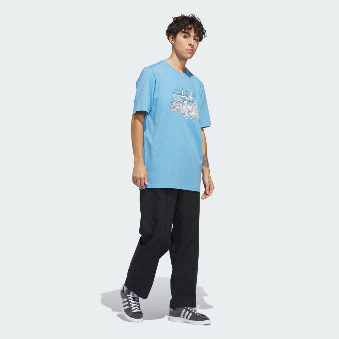 

adidas Playera Manga Corta Henry Jones Nora Hombre, Light azul/multicolor