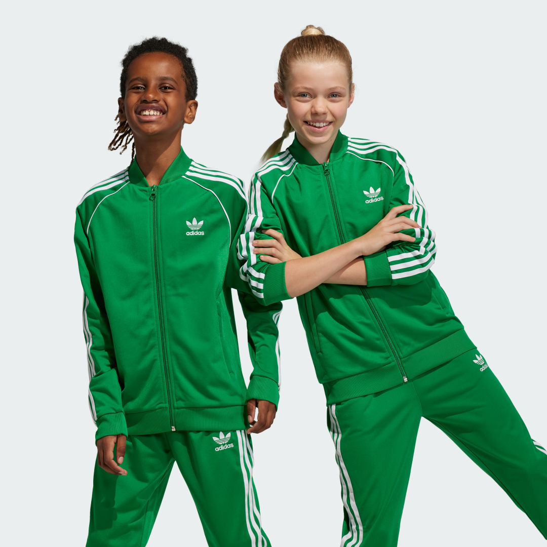 Image of adidas Adicolor SST Track Jacket Green S - Kids Lifestyle Track Tops