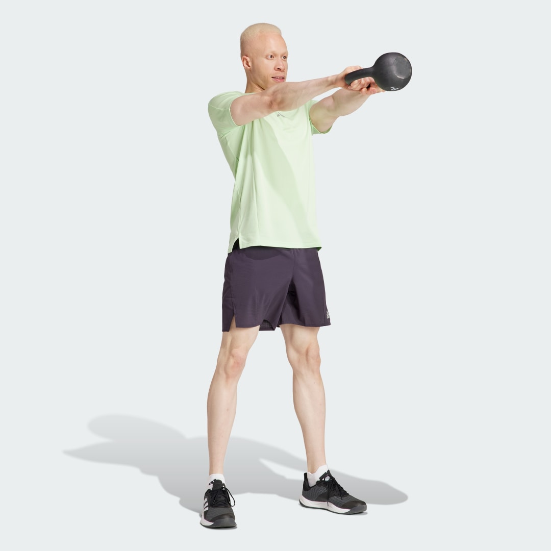 

adidas Playera Designed For Training Heat.RDY Hiit Hombre, Semi verde spark