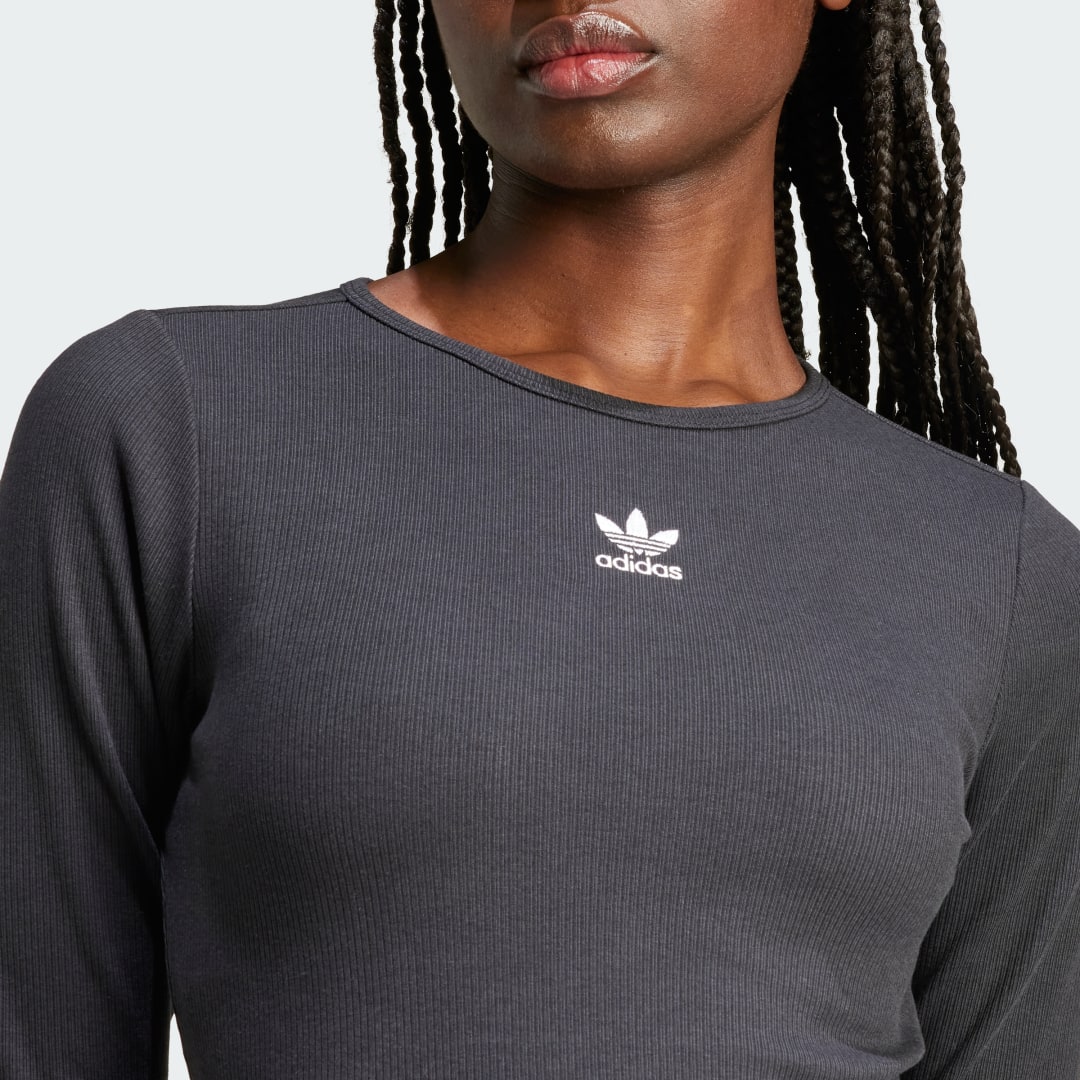 Adidas Essentials Rib Jurk met Lange Mouwen