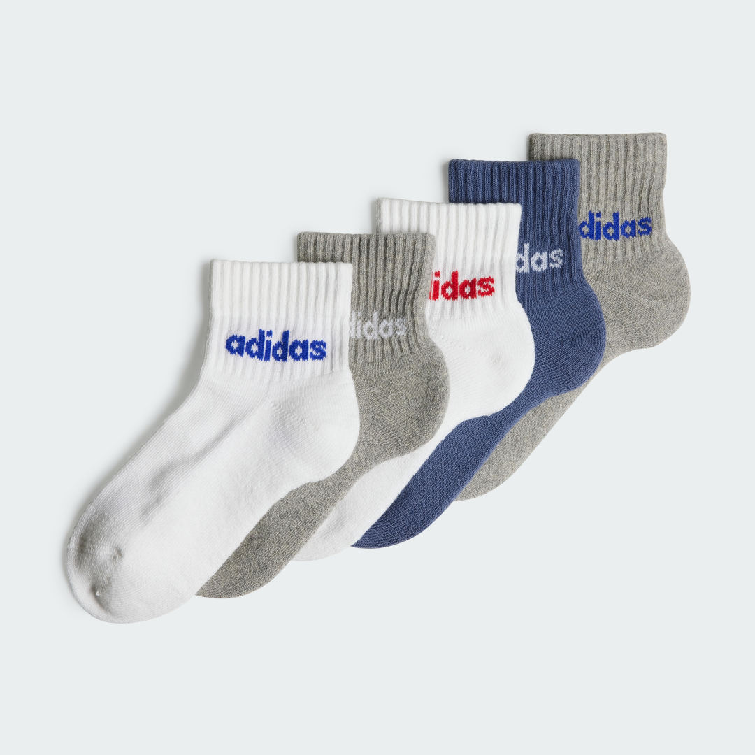 Adidas Perfor ce sokken set van 5 wit grijs blauw Katoen 28-30