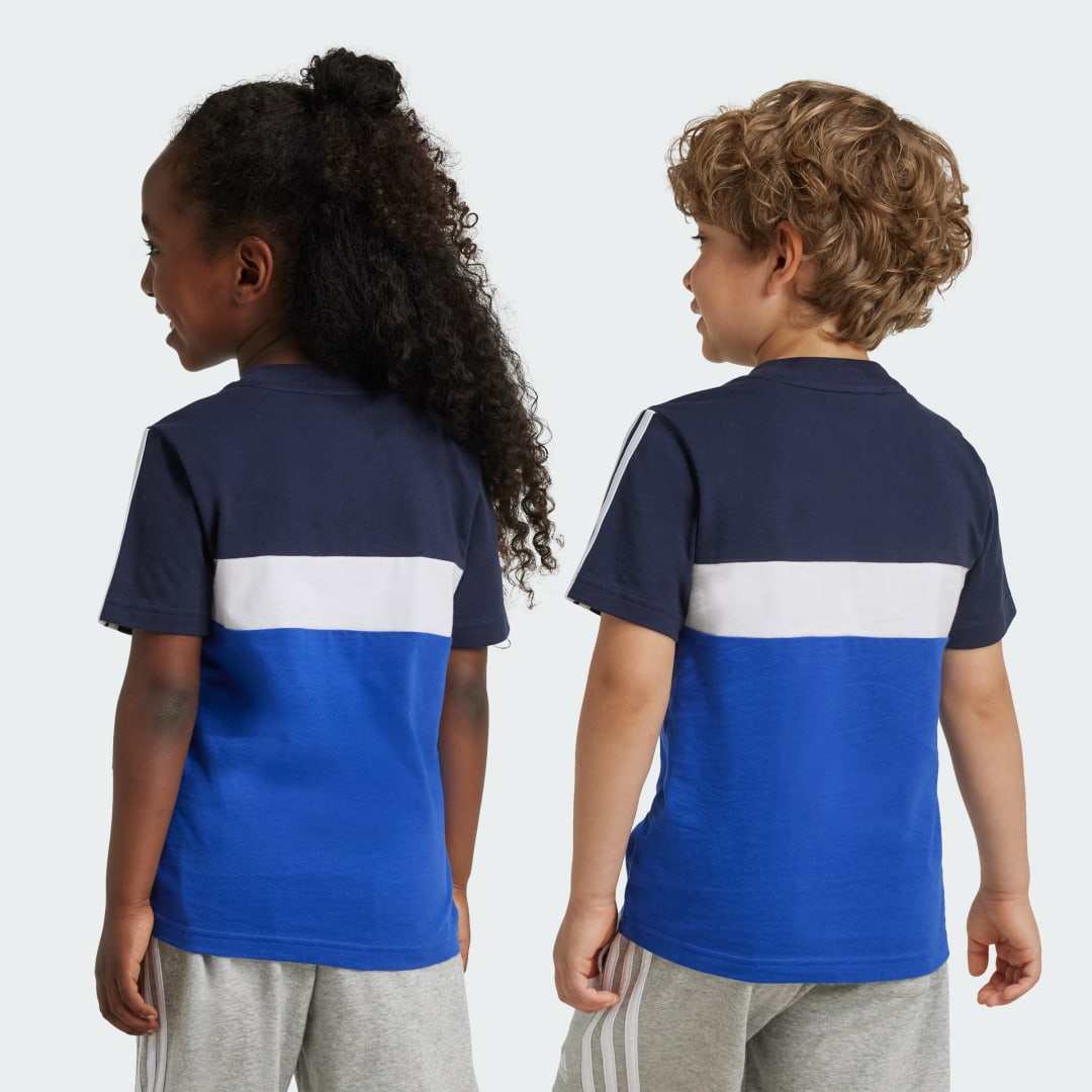 Adidas Tiberio 3-Stripes Colorblock Katoenen T-shirt Kids