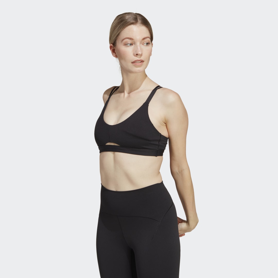 Image of adidas Yoga Studio Luxe Light-Support Bra Black S D-DD - Women Training,Yoga Sports Bras