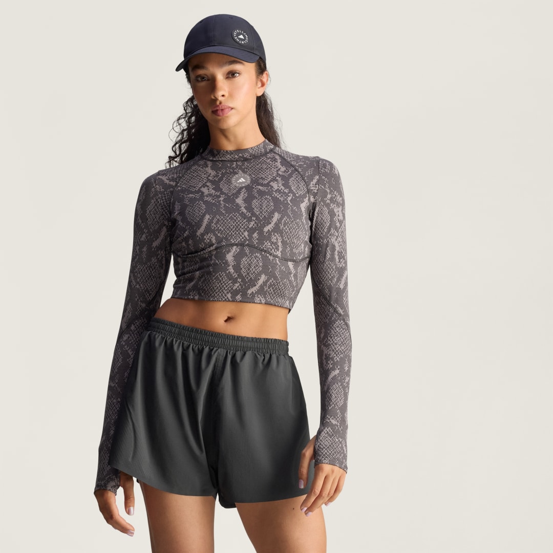 Adidas By Stella McCartney Training Longsleeve Croptop Printed
