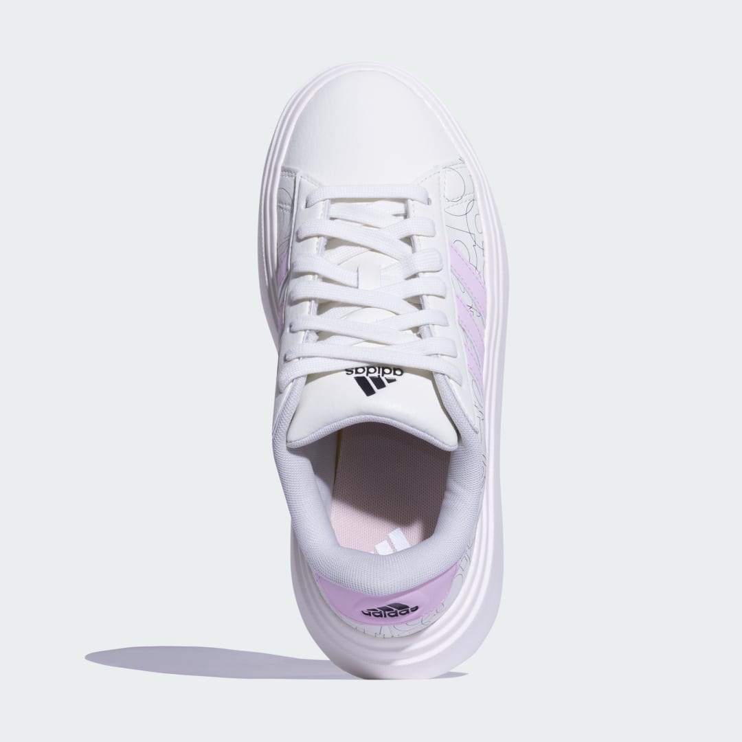 

adidas Tenis Adidas Grand Court Platforma Mujer, Off blanco/clear rosa/negro