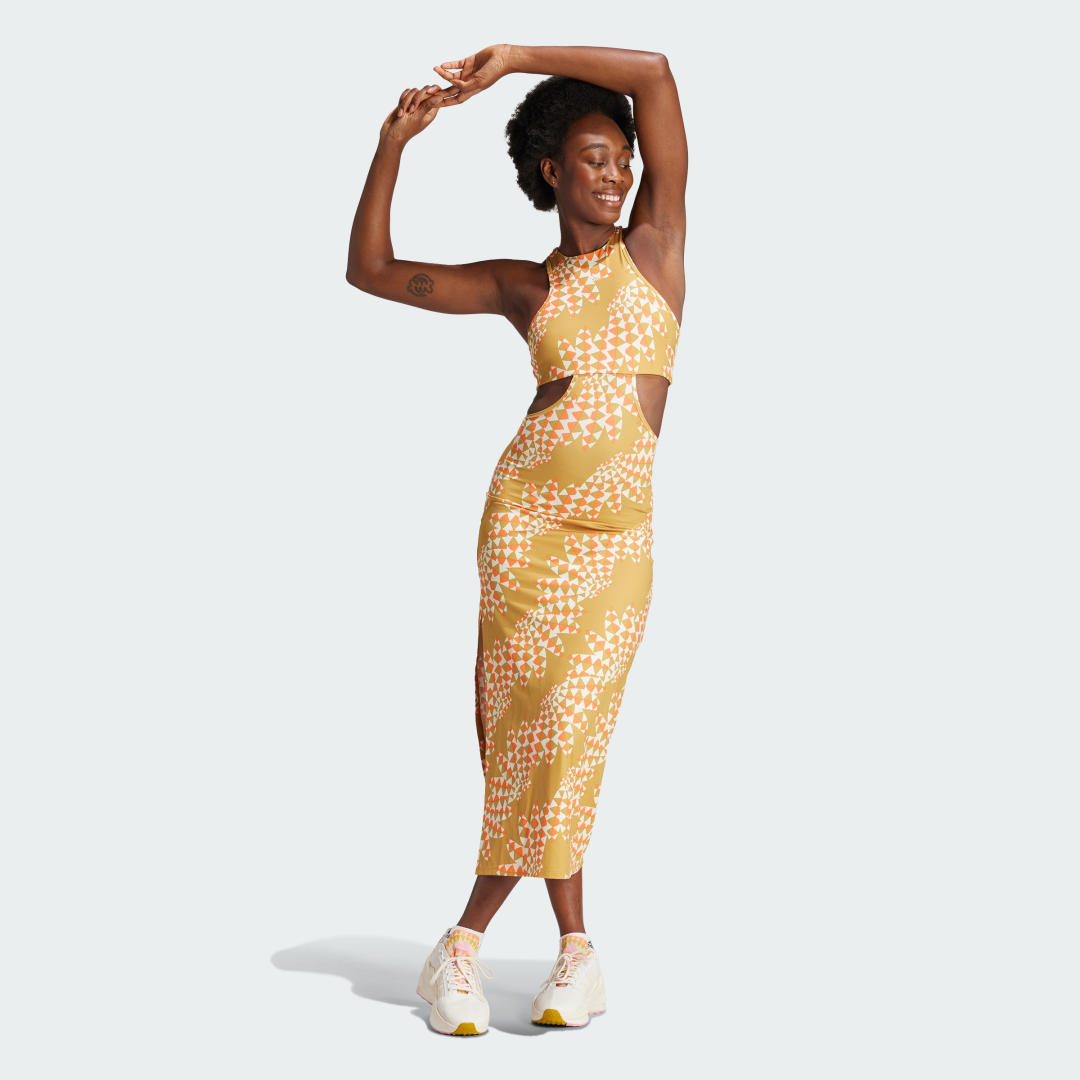 Image of adidas adidas x FARM Rio Premium Dress Victory Gold XS - Women Lifestyle,Training Dresses