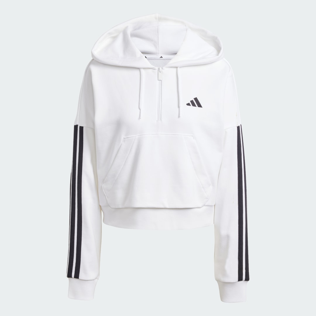 Adidas Essentials 3-Stripes French Terry Hoodie met Korte Rits