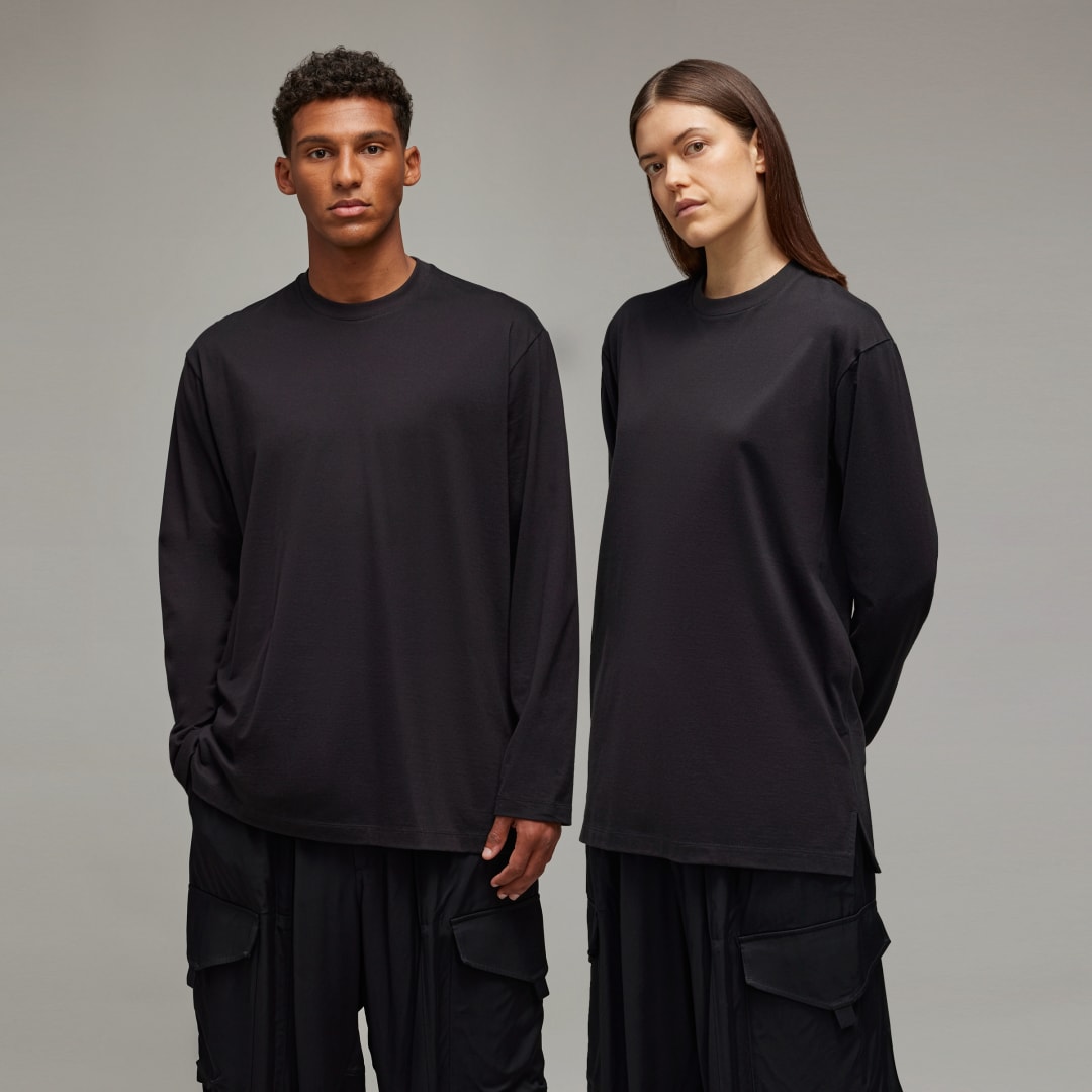 Y-3 Minimalistische Maxi Print Trui met Lange Mouwen Black Heren