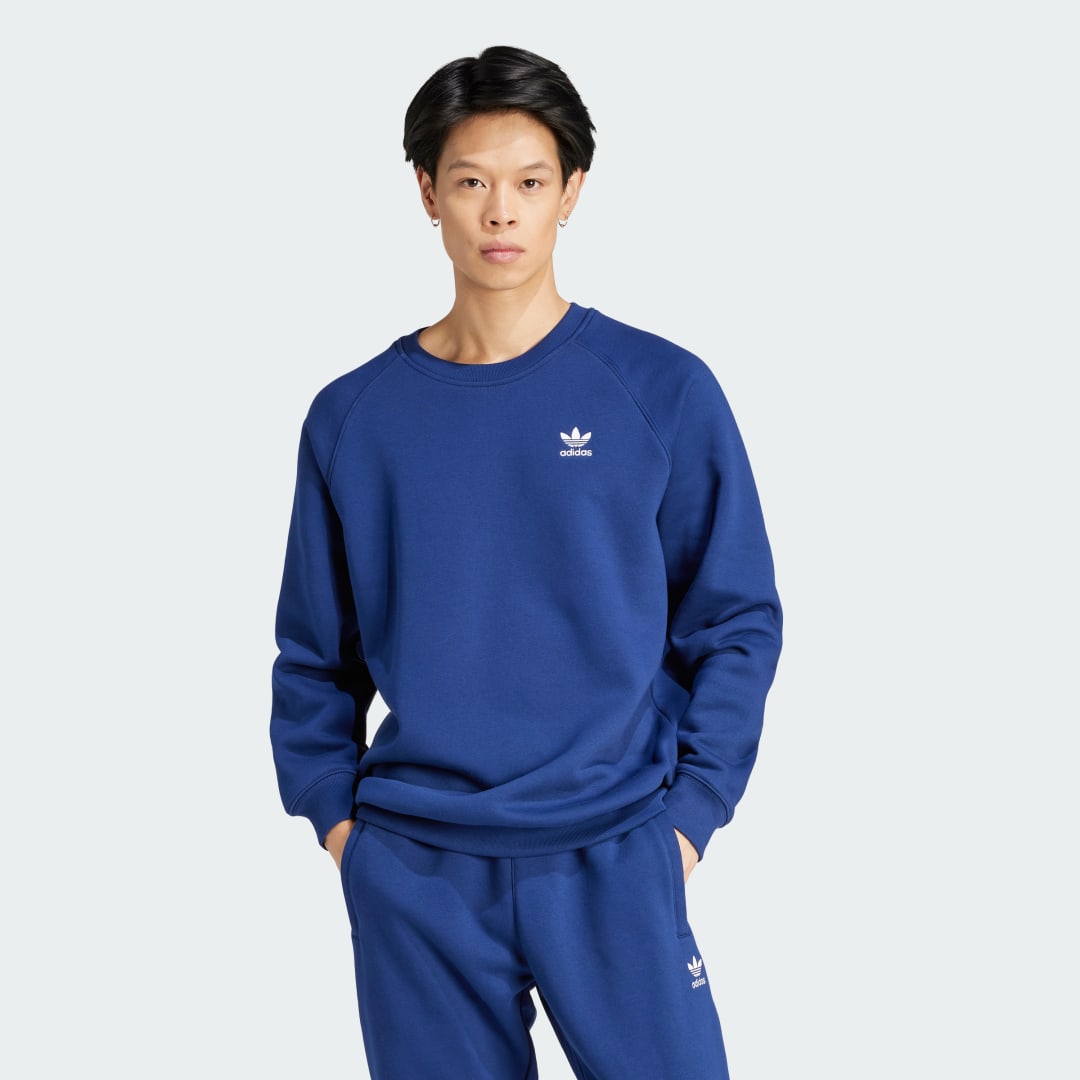 Adidas Originals Trefoil Essential Crew Sweatshirt Navy- Heren Navy